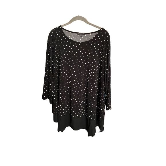Adrianna Papell Dixie polkadot plus size top size 2X - Picture 2 of 5